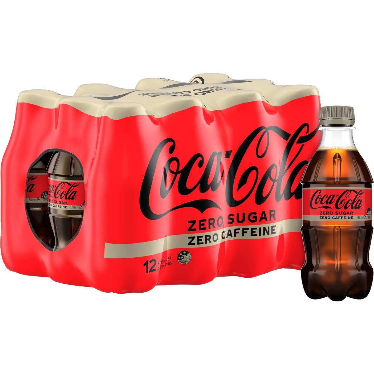 Coca-Cola Mini Zero Sugar Zero Caffeine Soft Drink Bottles 300mL x 12 pack