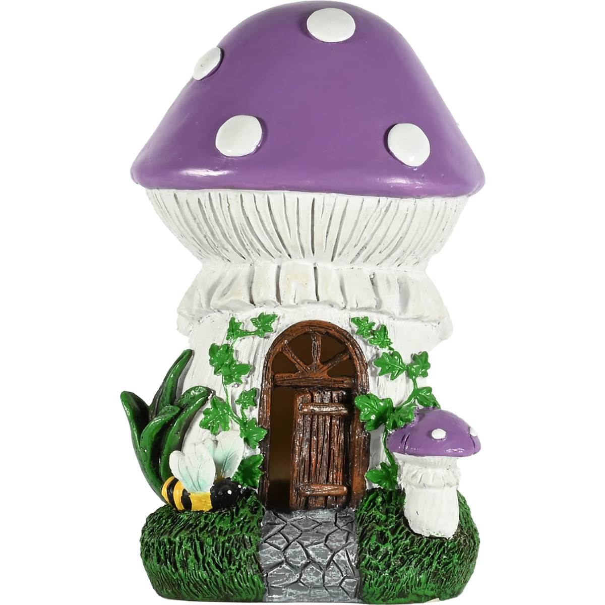 Mirabella Solar Garden House Mushroom Purple