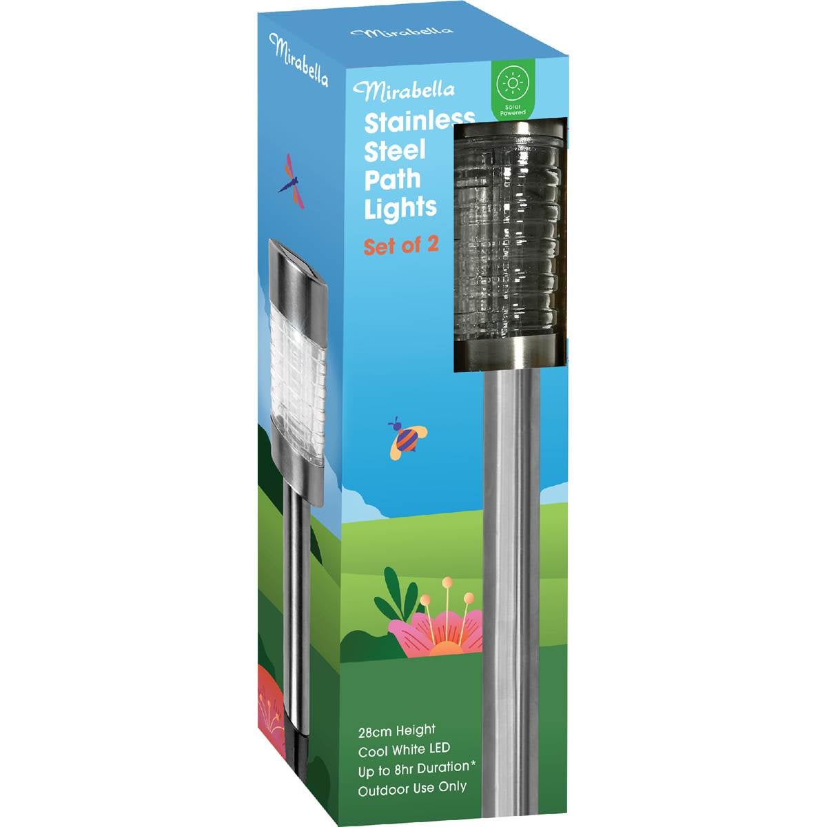 Mirabella Solar Stainless Steel Path Lights