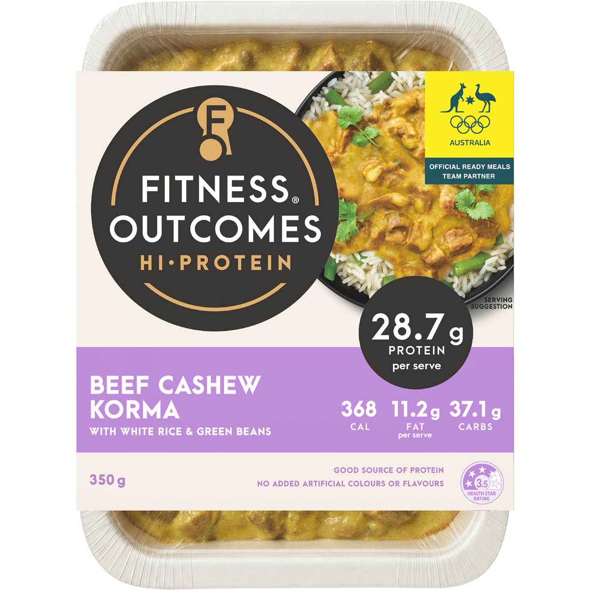 Fitness Outcomes Beef Cashew Korma With Brown Rice & Green Beans