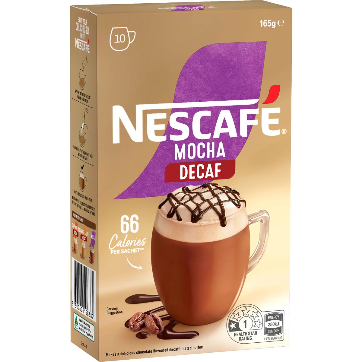 Nescafe Mocha Decaf Coffee Sachets 10 pack