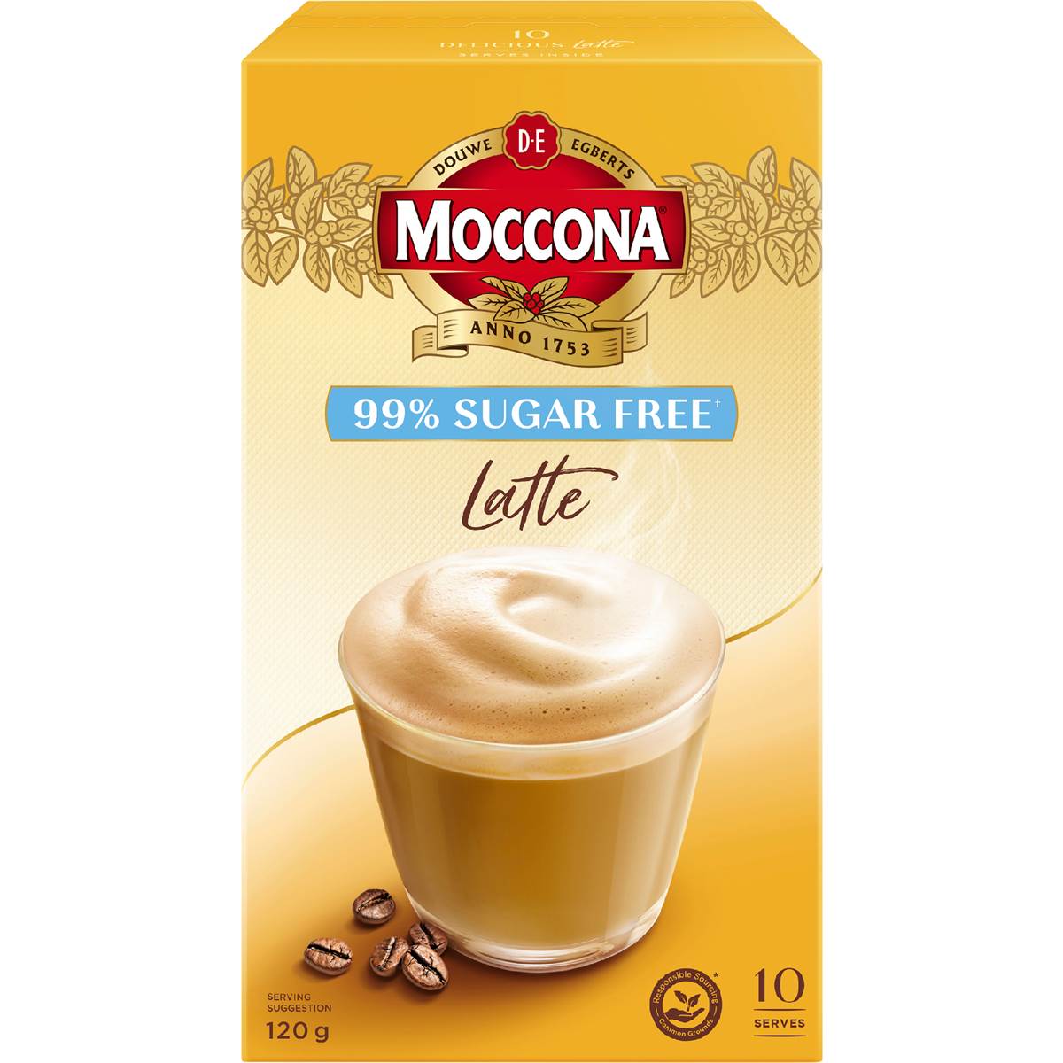 Moccona Coffee Sachets 99% Sugar Free Latte 10 pack