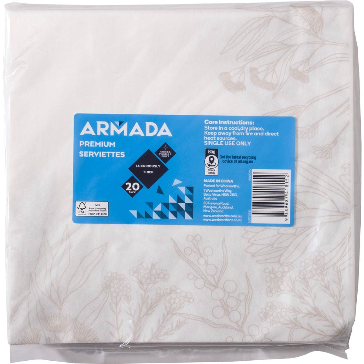 Armada Thick Premium Serviettes Floral