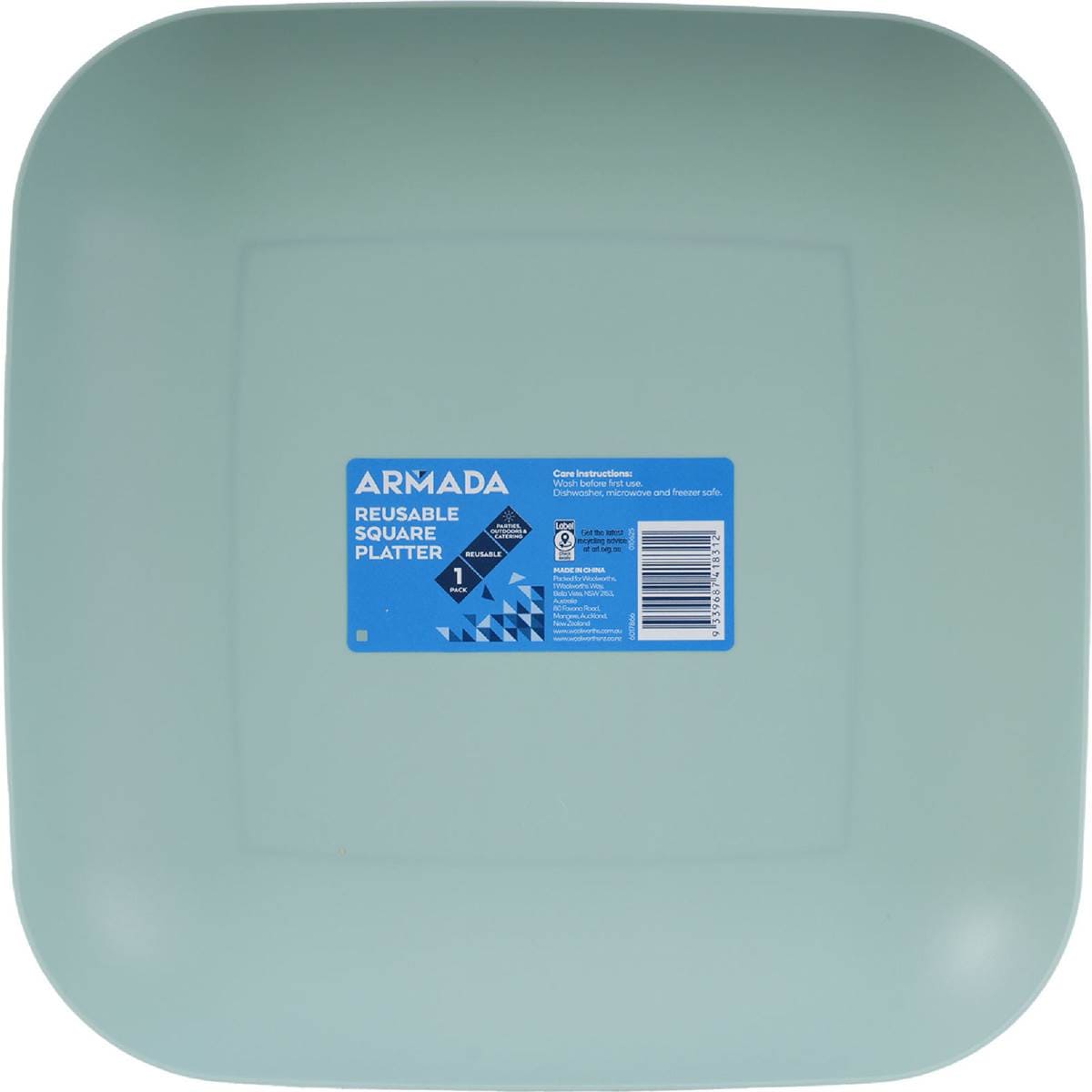 Armada Reusable Large Square Platter Assorted