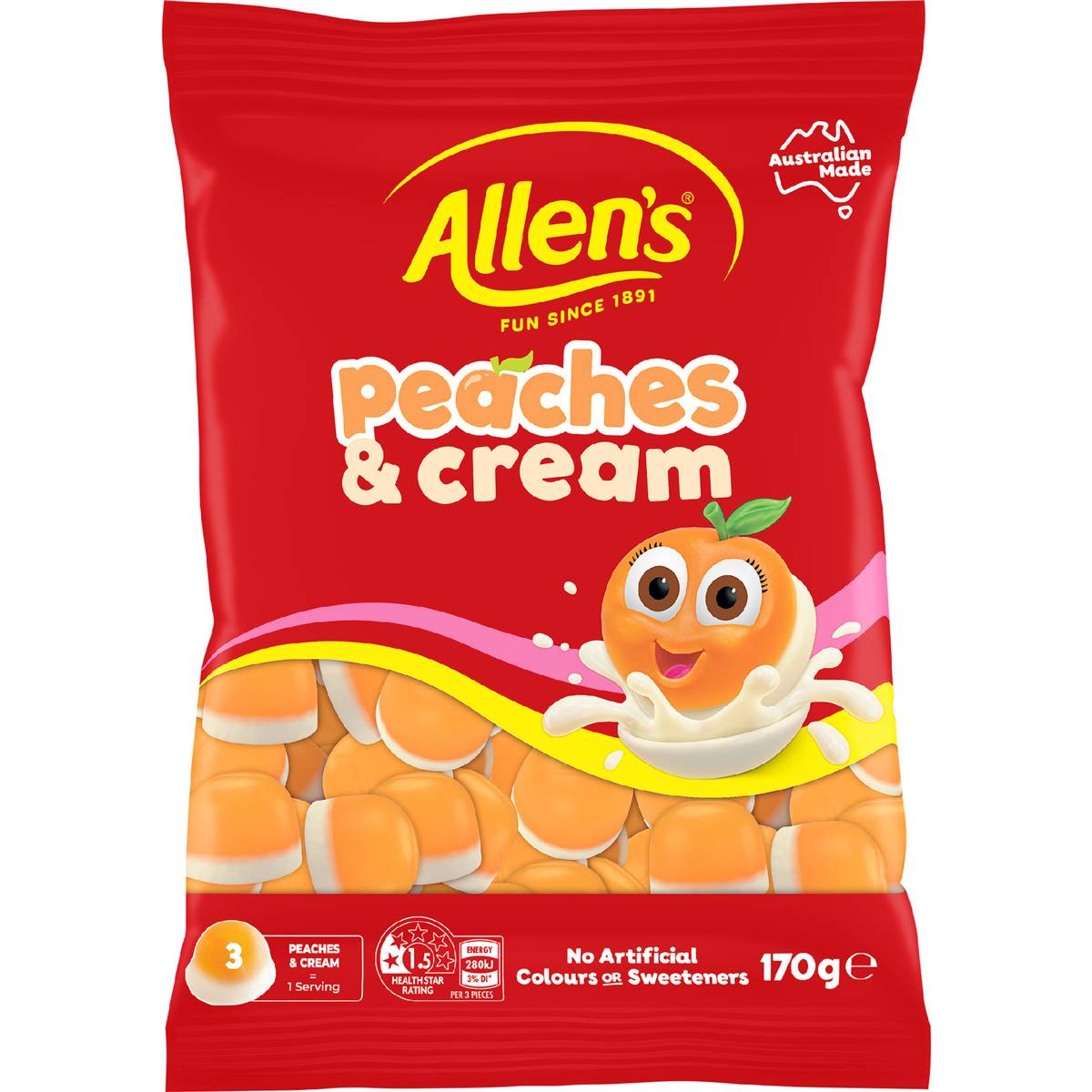 Allen's Peaches & Cream 170g
