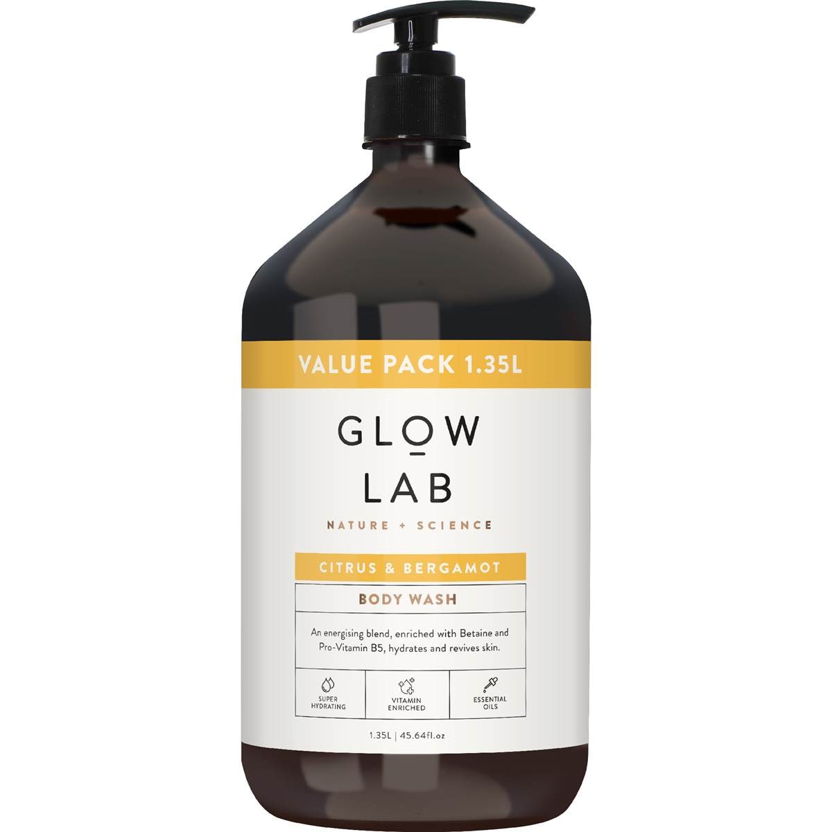 Glow Lab Body Wash Citrus & Bergamot 1.35L