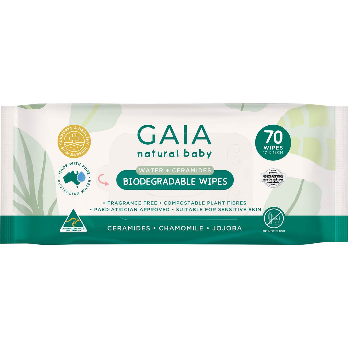 Gaia Biodegradable Baby Wipes 70 pack