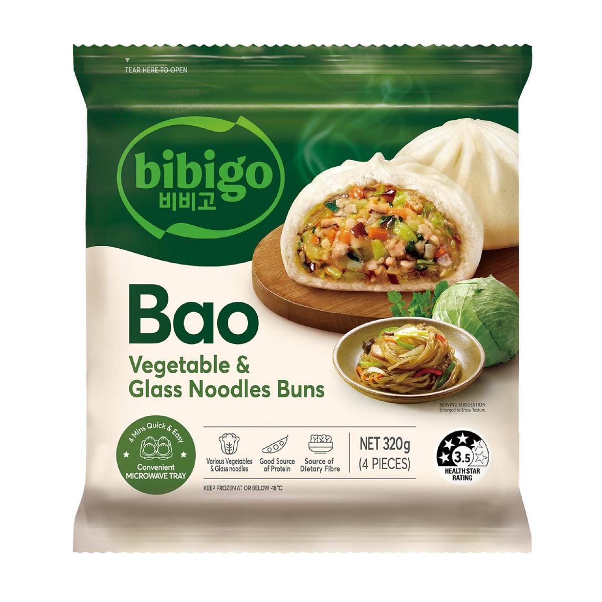 Bibigo Bao Buns Vegetable & Glass Noodles 320g – Woolworths