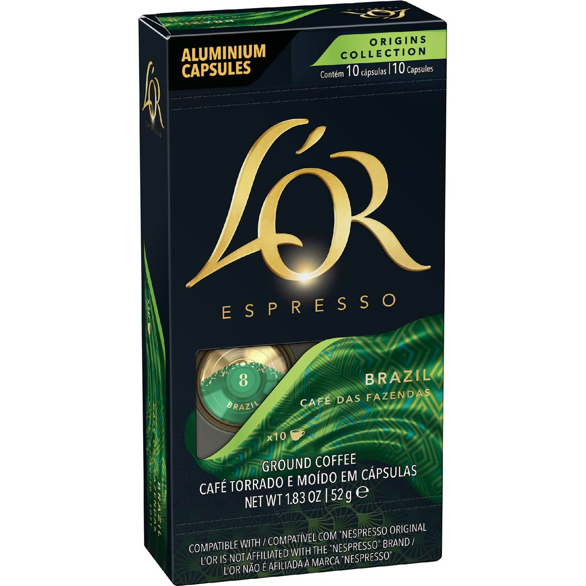 L'Or Espresso Brazil Intensity 8 Coffee Pods 10 pack