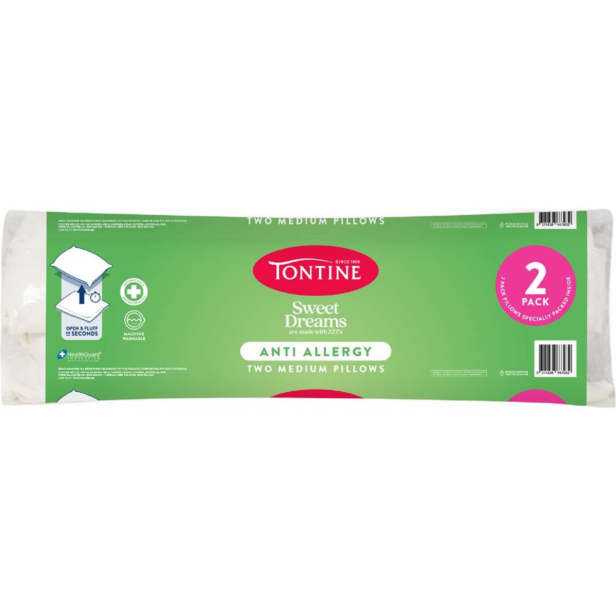 Tontine Sweet Dreams Medium Pillows Anti Allergy