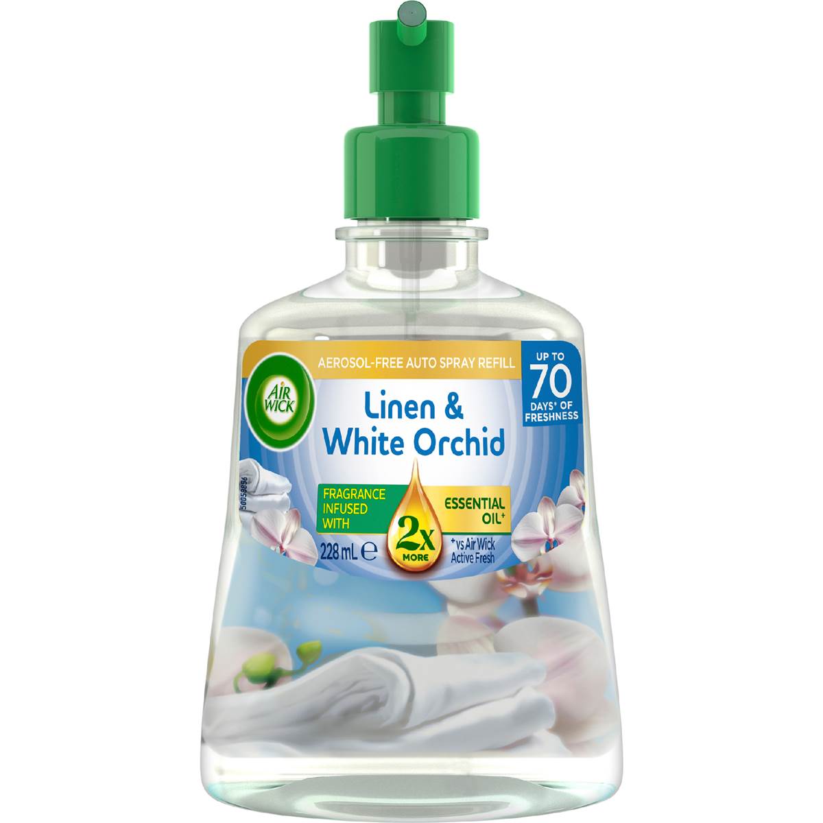 Air Wick 2x Essential Oil Freshener Auto Refill Linen & Orchid 228mL