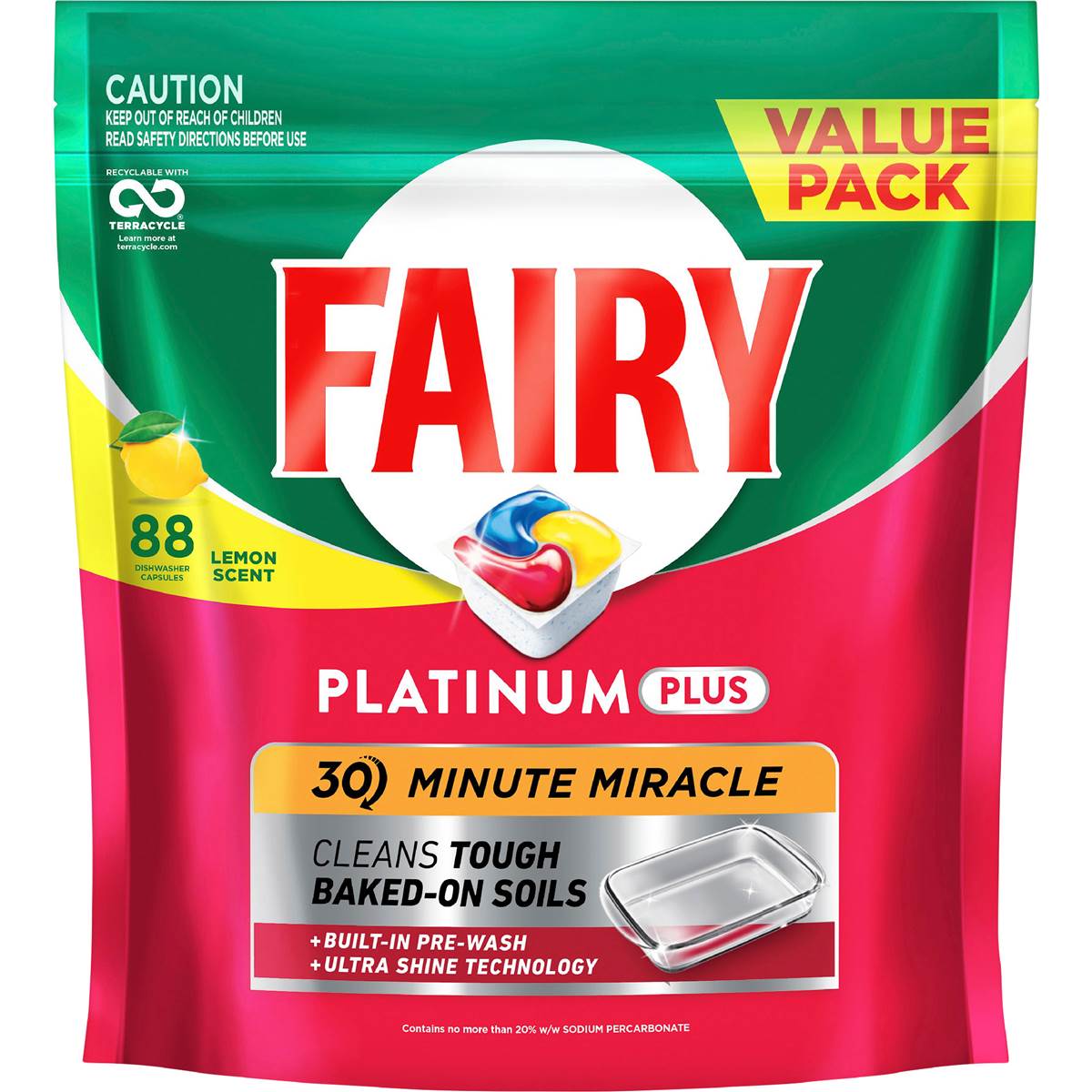 Fairy Platinum Plus Dishwasher Tablets Lemon Scent