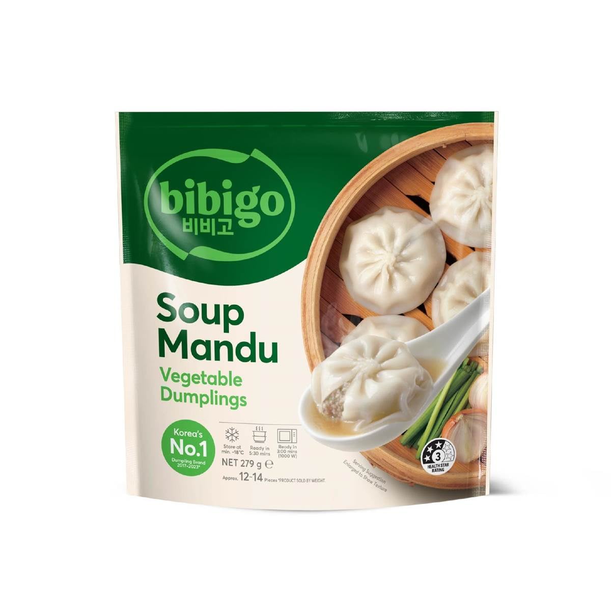 Bibigo Soup Mandu Vegetable Dumplings 279g – Woolworths