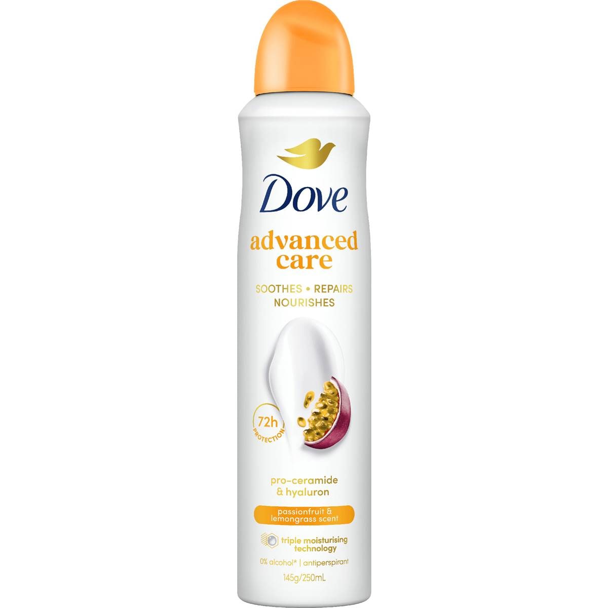 Dove Advanced Care Deodorant Passionfruit & Lemongrass 72h 250mL