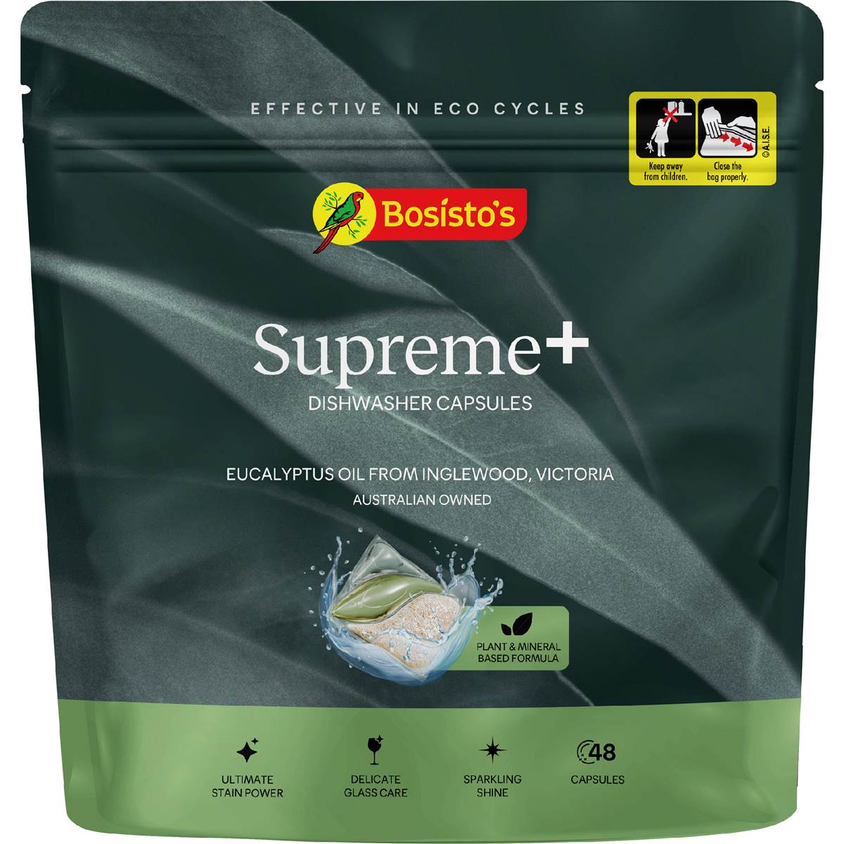 Bosisto's Supreme Plus Dishwasher Capsules Eucalyptus Oil