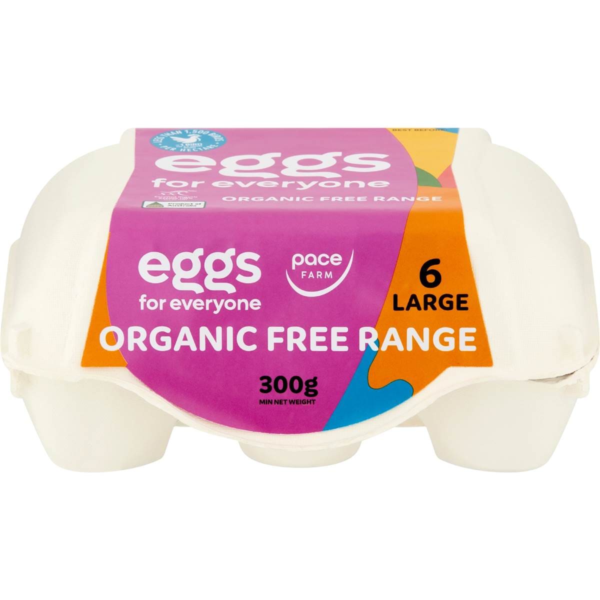Pace Farm 6 Organic Large Free Range Eggs