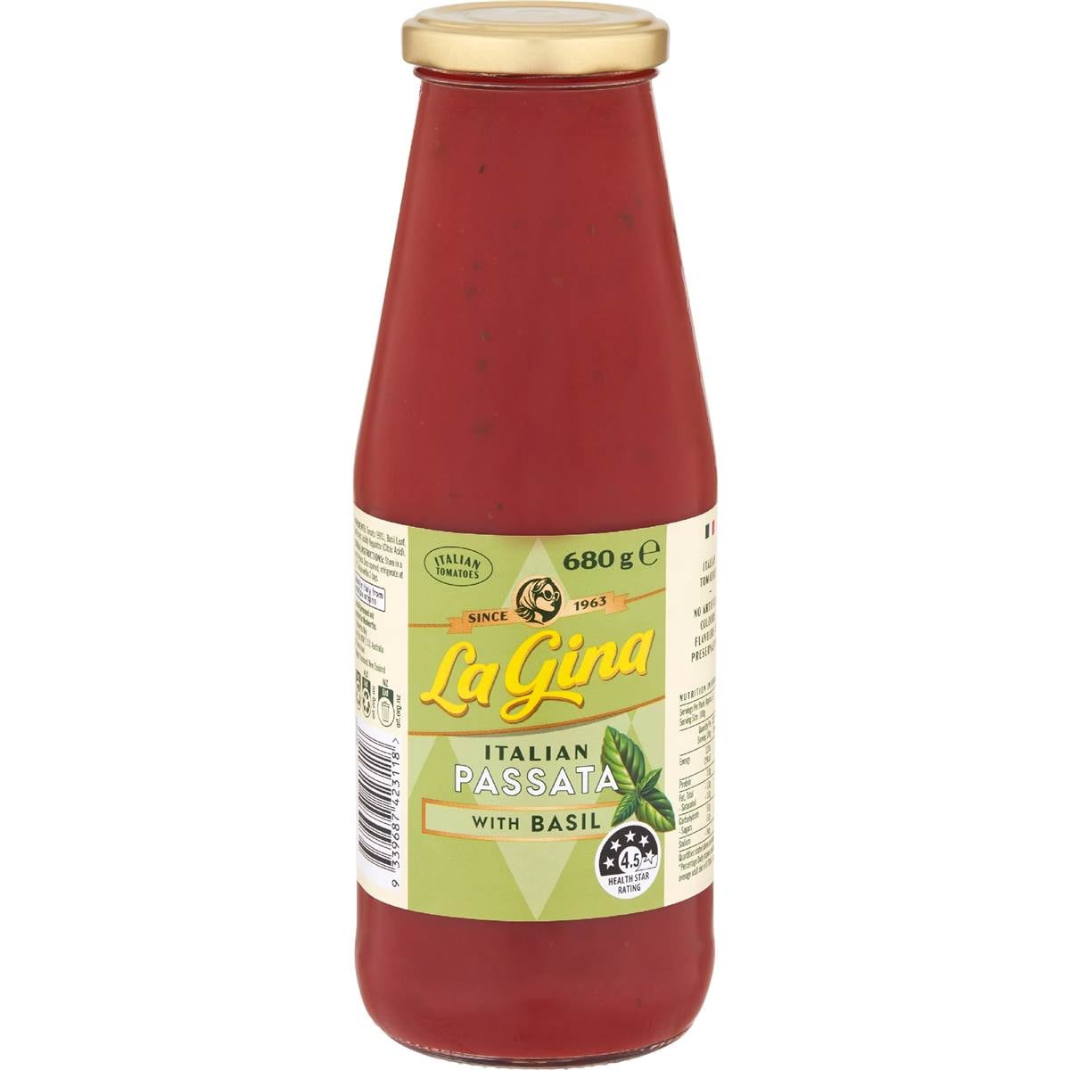 La Gina Italian Passata With Basil