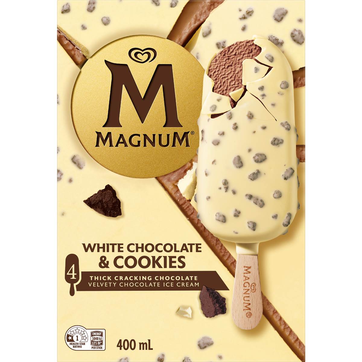Magnum White Chocolate & Cookies Ice Cream Sticks 4 pack – Woolworths