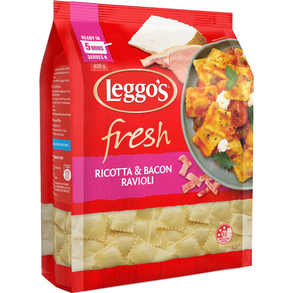Leggo's Fresh Ricotta & Bacon Ravioli