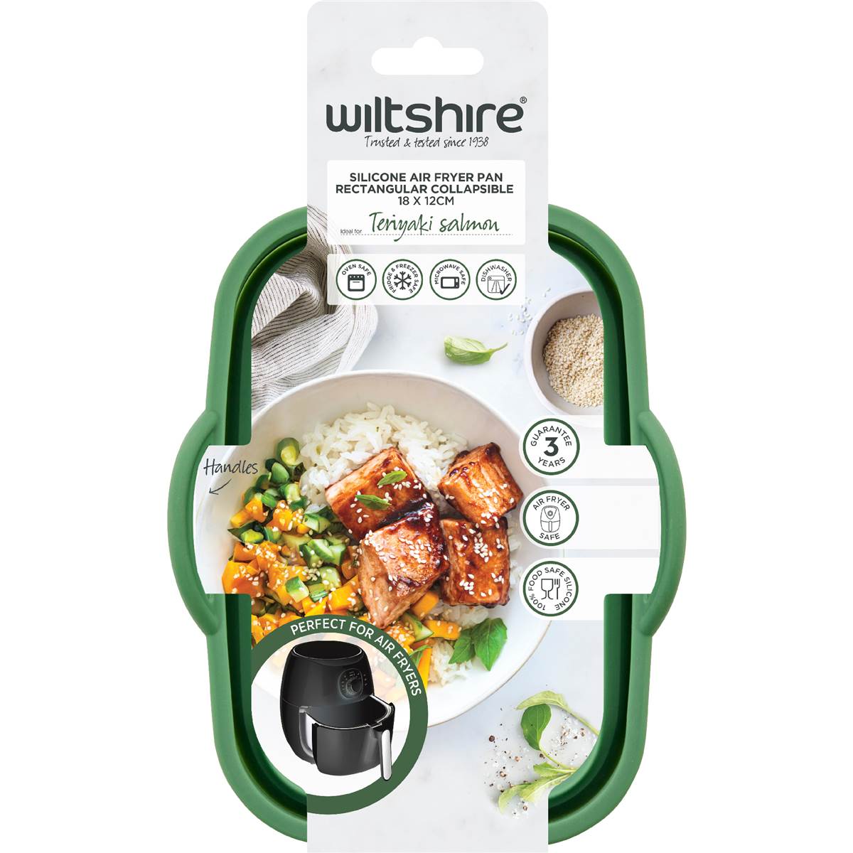 Wiltshire Rectangular Collapsible Silicone Air Fryer Pan