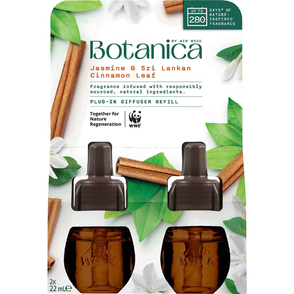 Botanica Jasmine & Sri Lankan Cinnamon Leaf Plug In Diffuser Refill 22mL x 2 pack – Woolworths