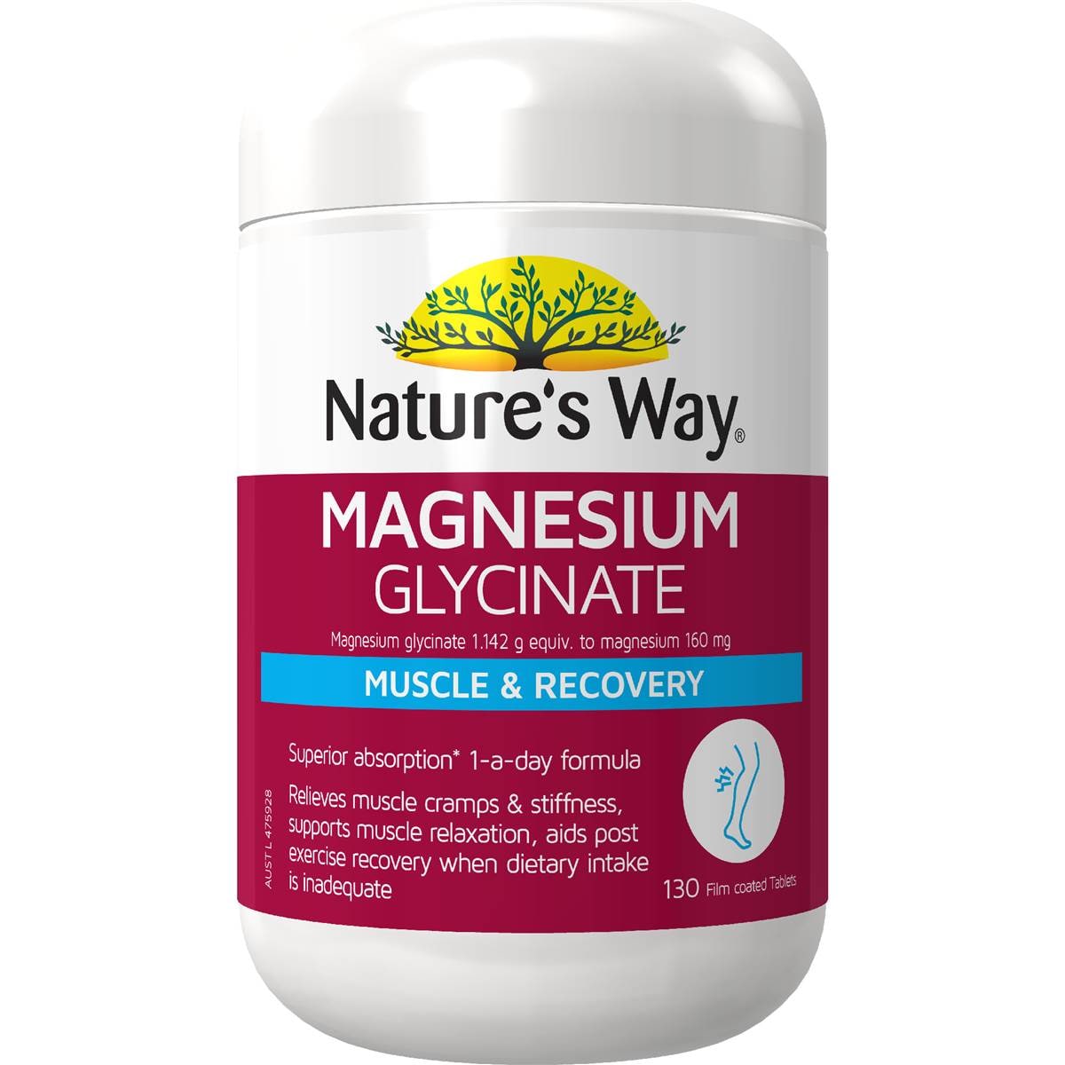 Nature's Way Magnesium Glycinate Tablets 130 pack