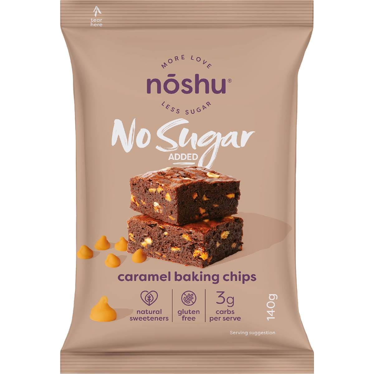 Noshu No Sugar Added Caramel Baking Chips