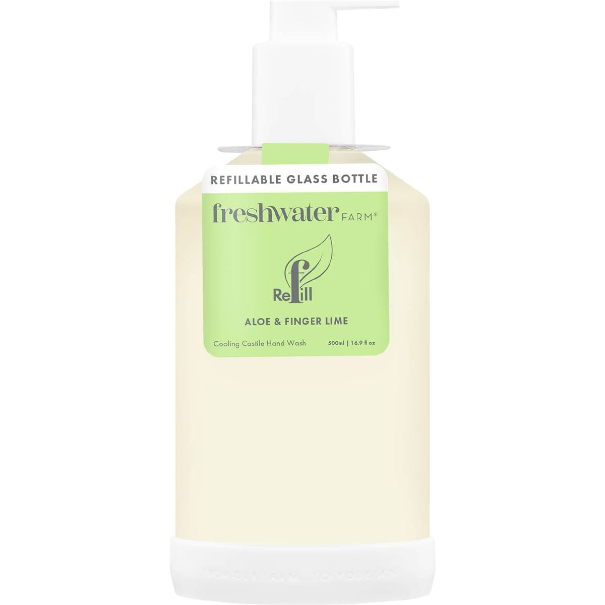 Freshwater Farm Australia Hand Wash Glass Bottle Aloe & Finger Lime 500mL