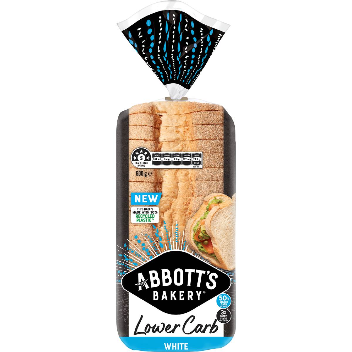 Abbott's Bakery Lower Carb White Loaf 600g