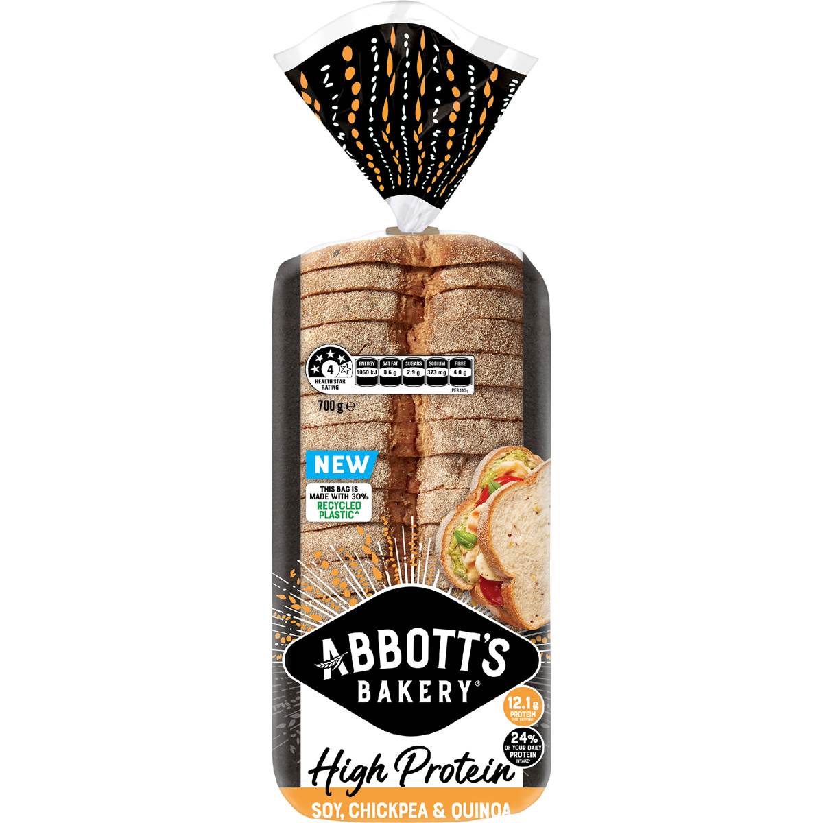 Abbott's Bakery High Protein Soy Chickpea & Quinoa 700g