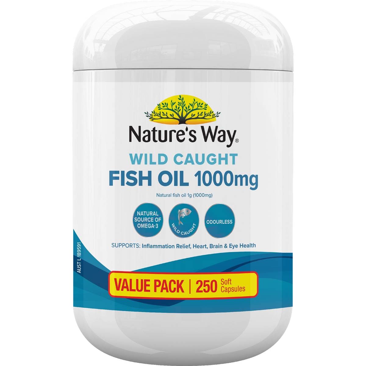 Nature's Way Wild Caught Fish Oil 1000mg Soft Capsules 250 pack