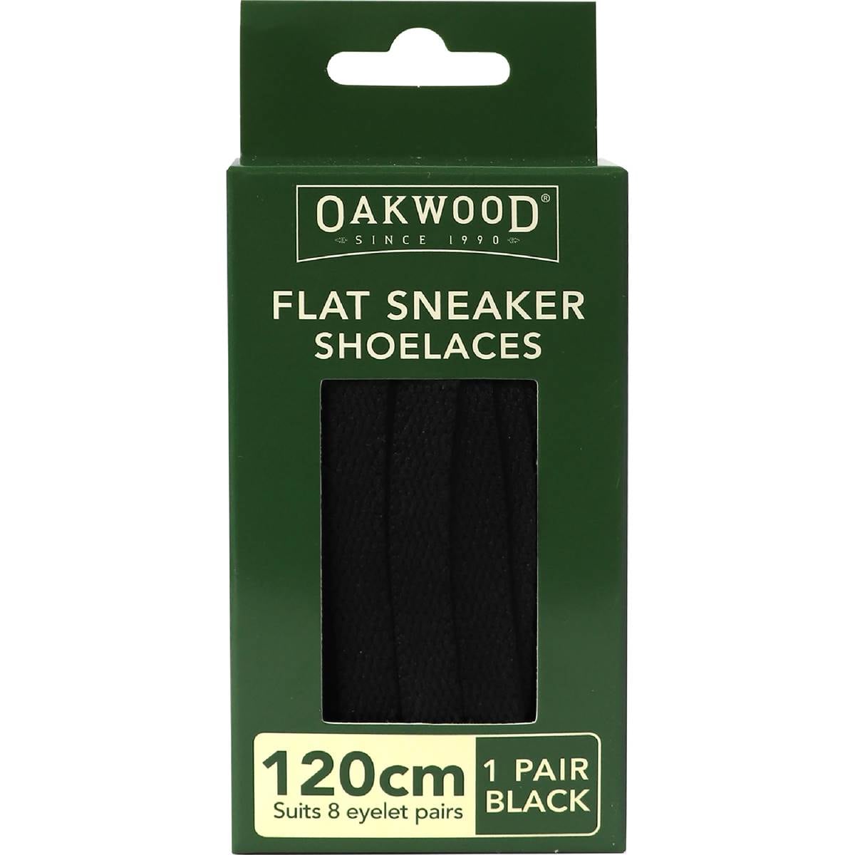 Oakwood Flat Sneaker Shoelaces Black 120cm