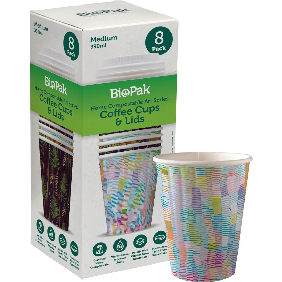 BioPak Art Series Double Wall Coffee Cups & Lids
