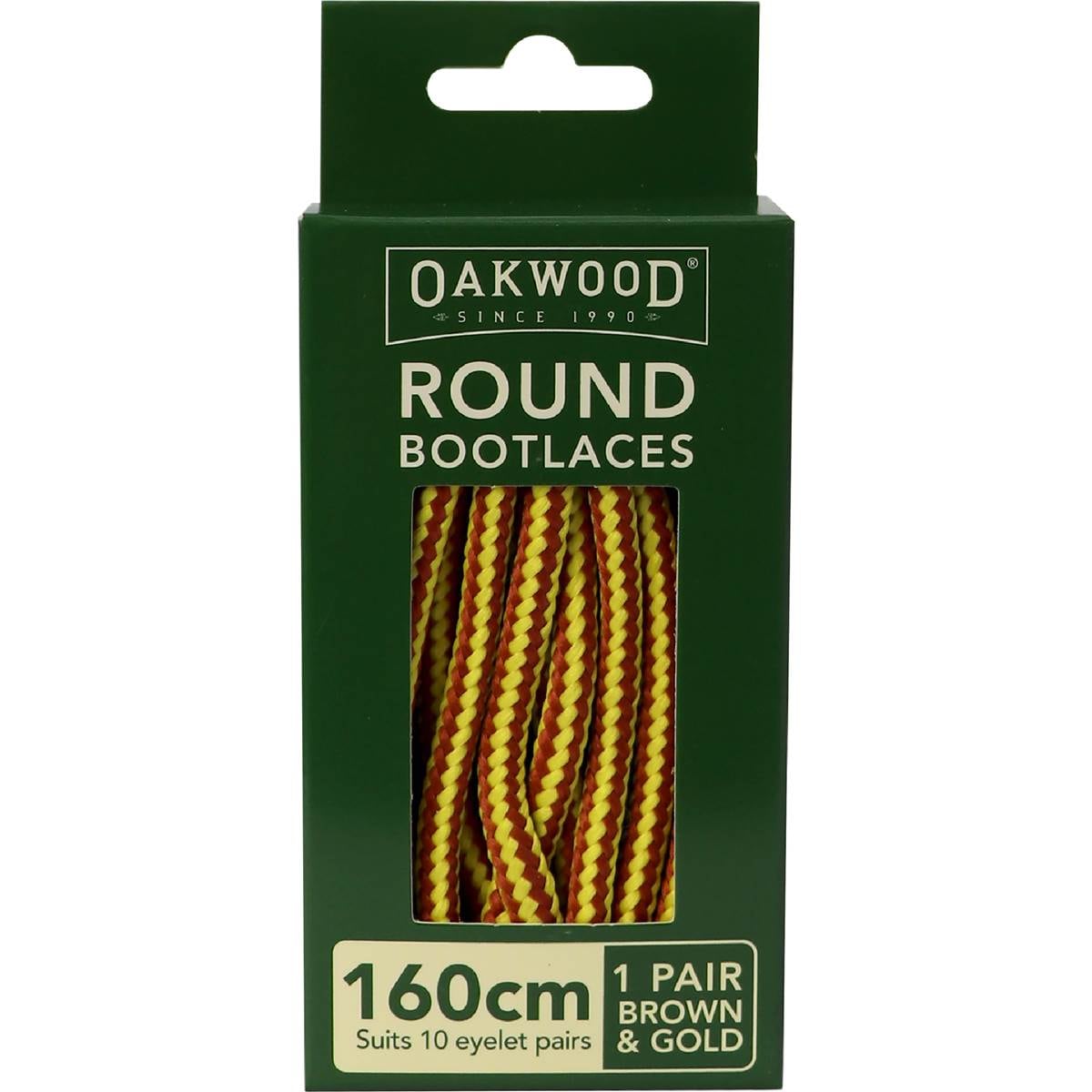 Oakwood Bootlaces Brown & Gold 160cm