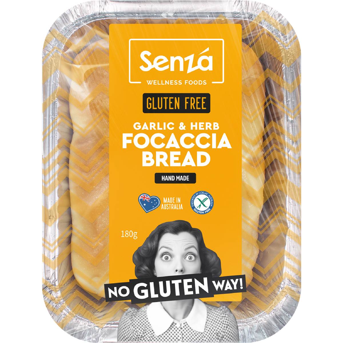 Senza Garlic & Herb Focaccia Bread