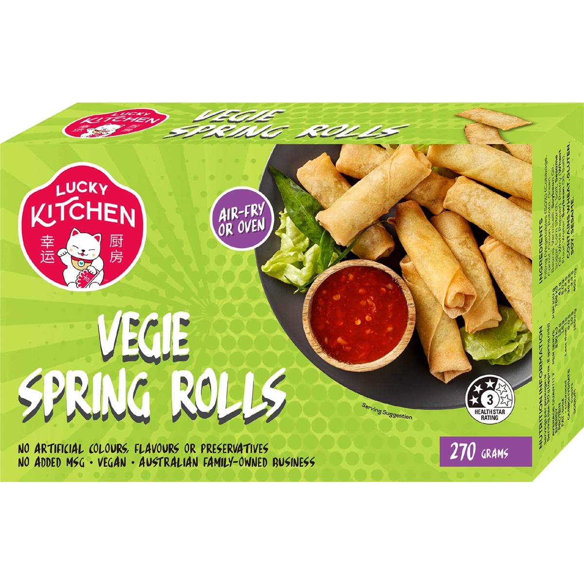 Lucky Kitchen Vegie Spring Rolls