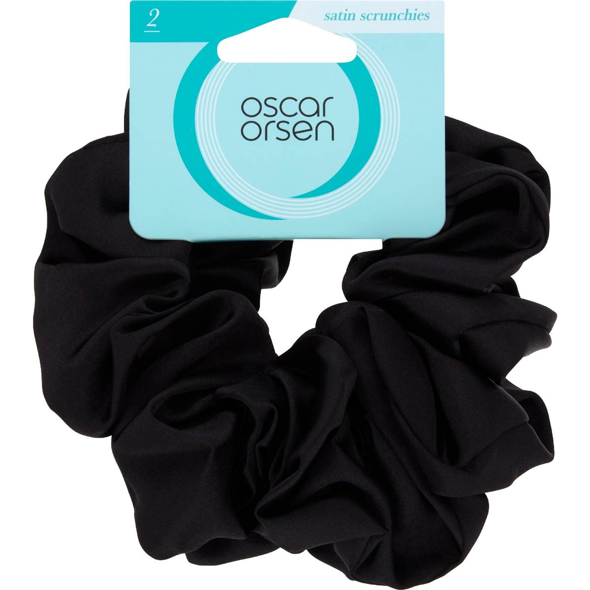 Oscar Orsen Satin Scrunchies Black