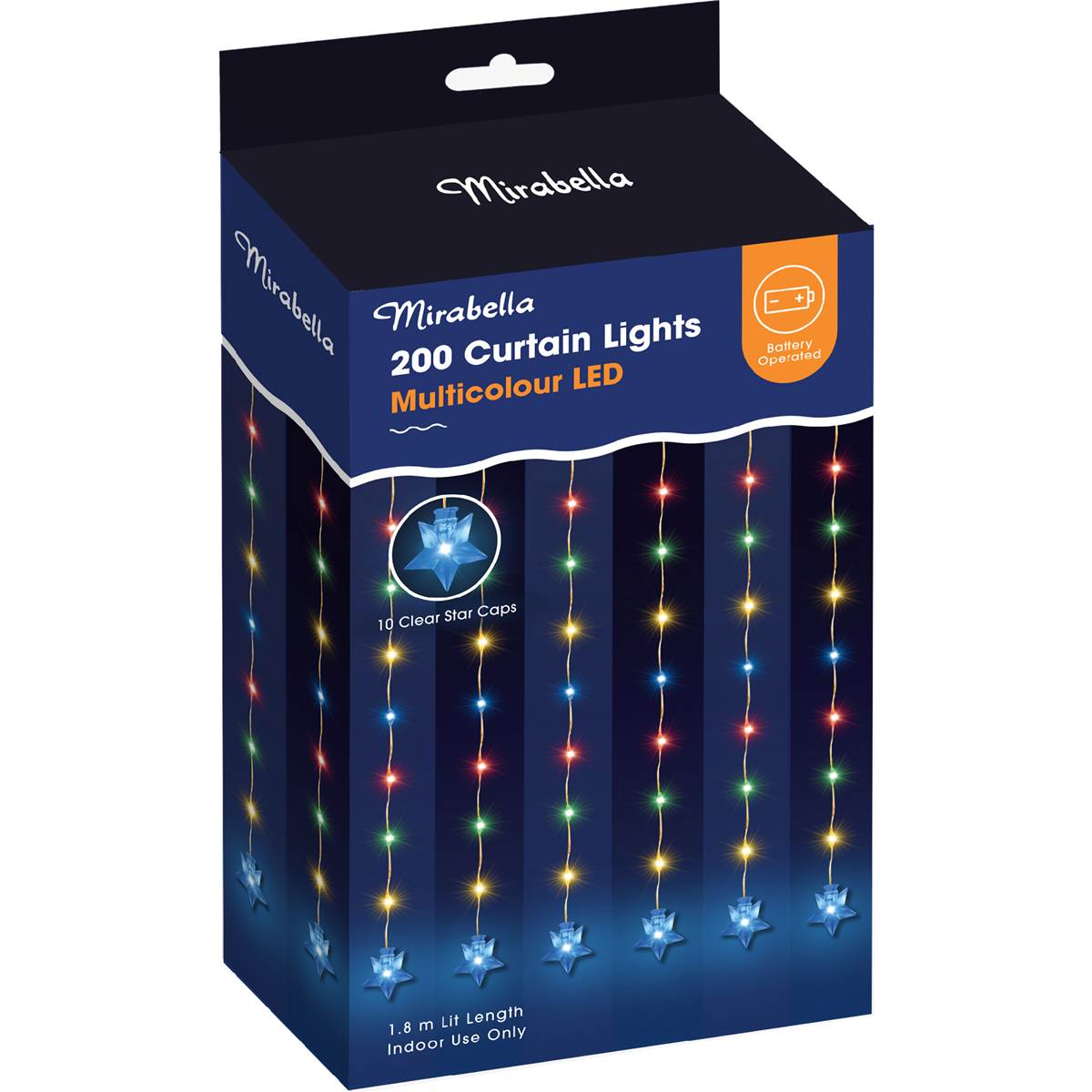 Mirabella 200 LED Curtain Lights Multicolour 1.8m