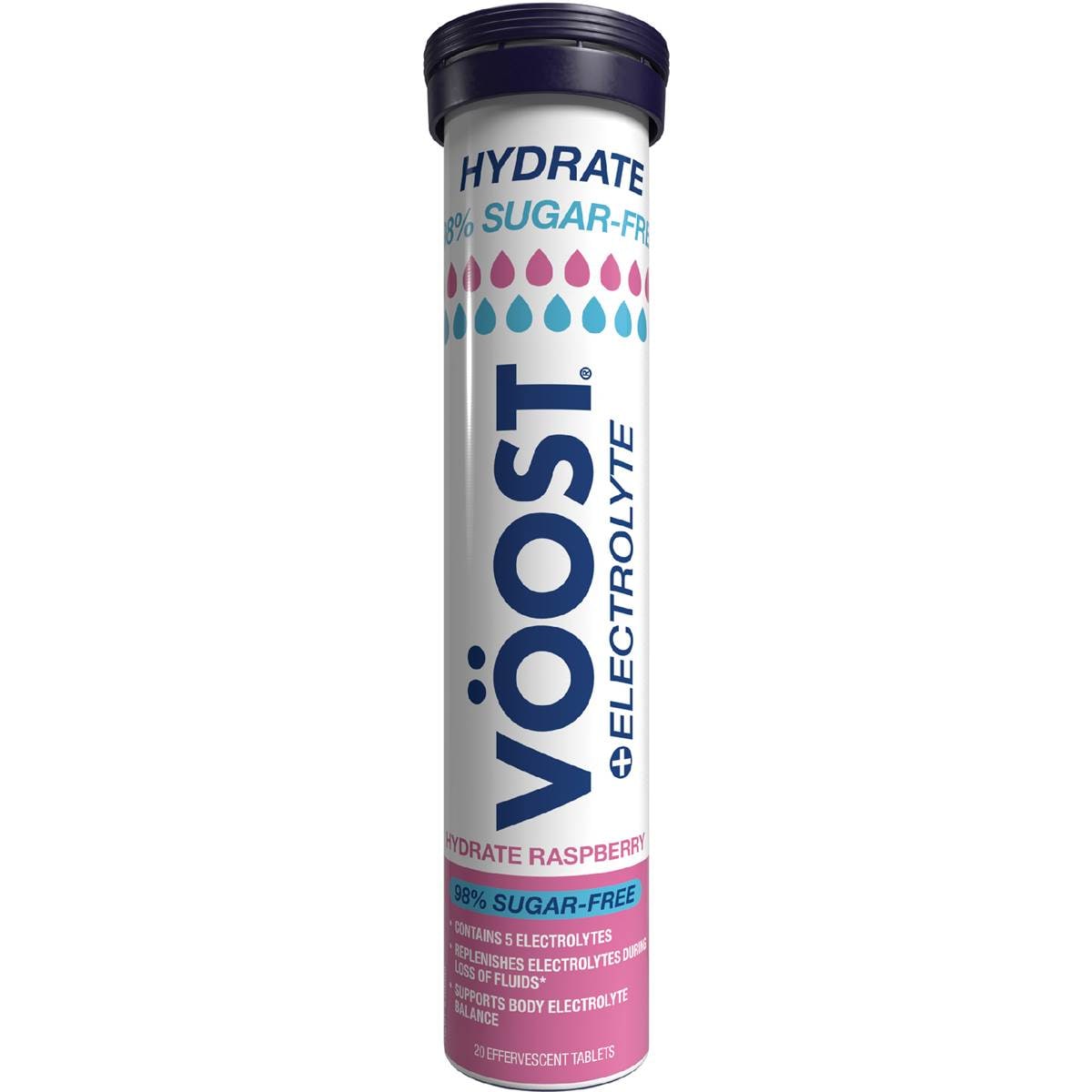 VOOST Sugar Free Hydrate Effervescent Tablets Raspberry 20 pack – Woolworths