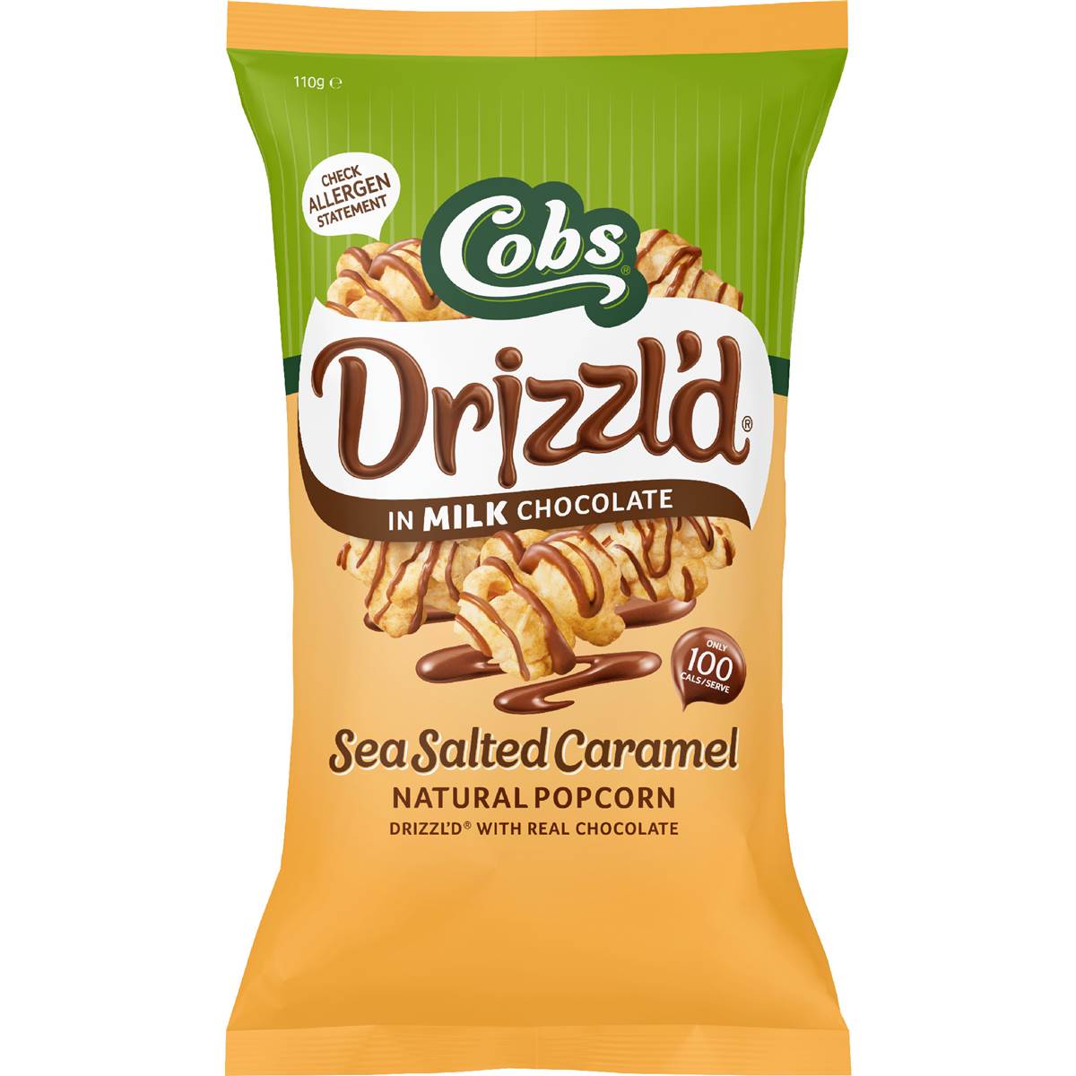 Cobs Drizzl'd Popcorn Milk Choc Sea Salt Caramel 110g