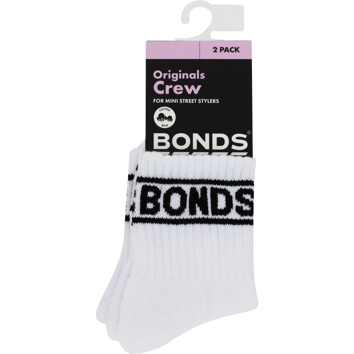 Bonds 100 Crew Socks Size 6-12M & 1-2Y Assorted each