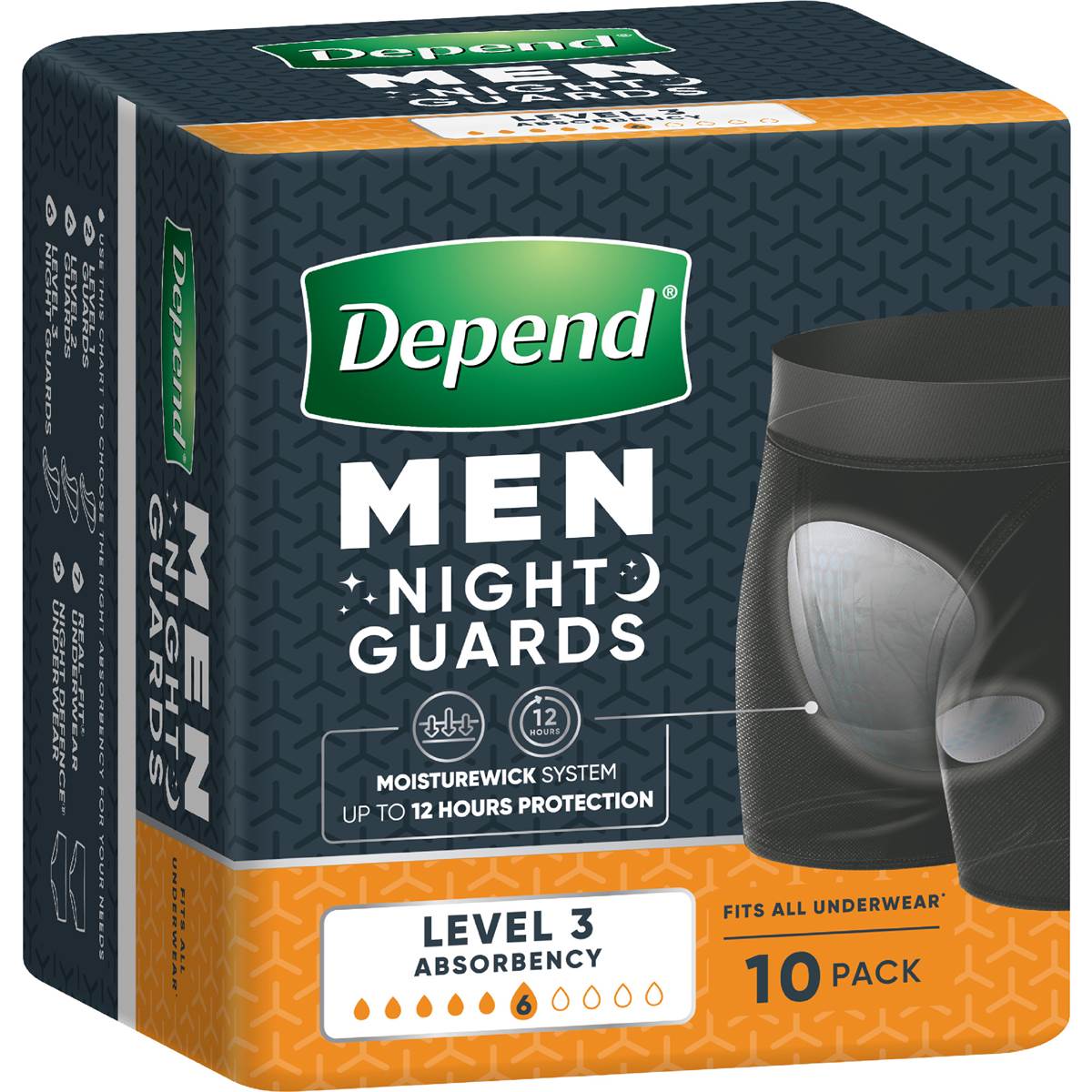 Depend Men Guard Level 3 Absorbency 10 pack