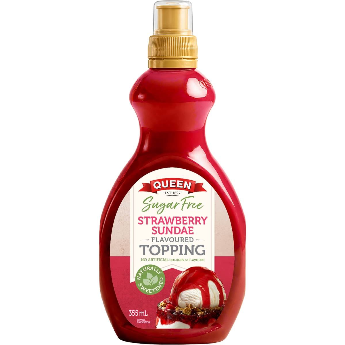 Queen Sugar Free Flavoured Topping Strawberry Sundae