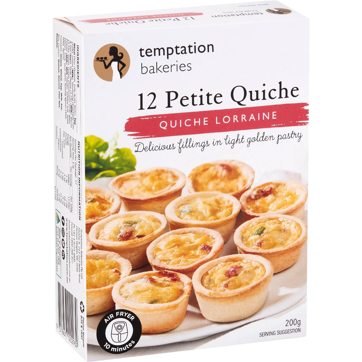 Temptation Bakeries Petite Quiche Lorraine