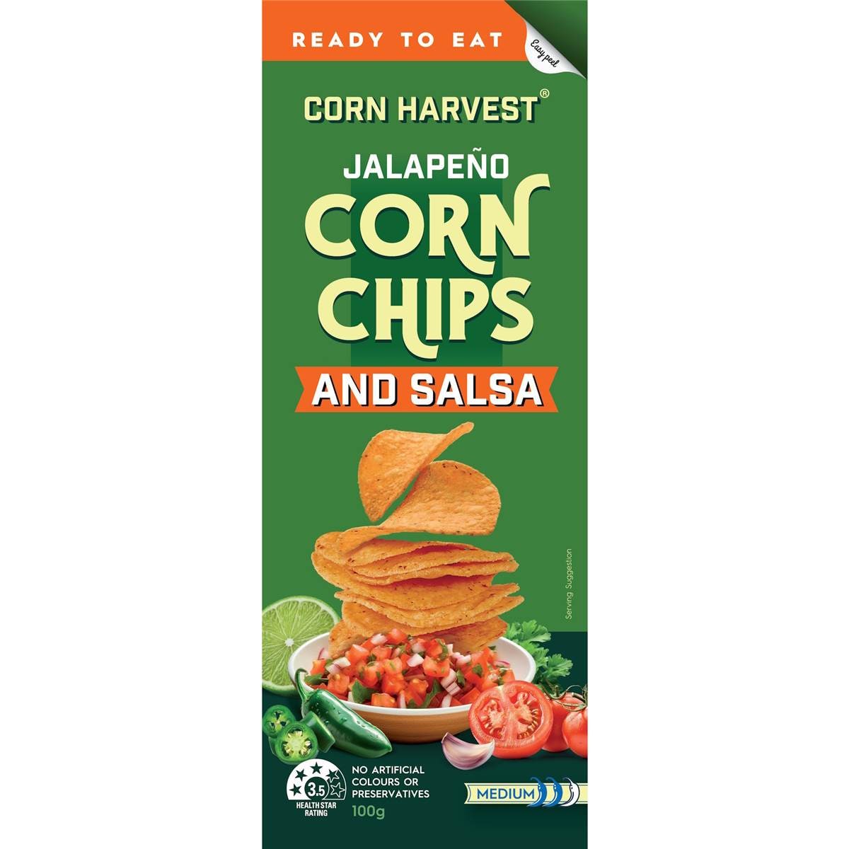 Corn Harvest Corn Chips & Salsa Jalapeno 100g