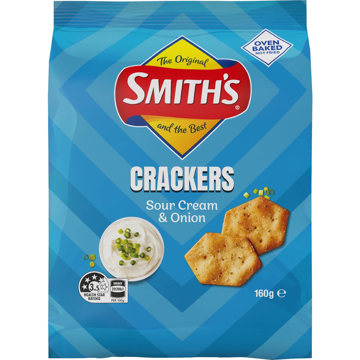Smith's Crackers Sour Cream & Onion Snack 160g