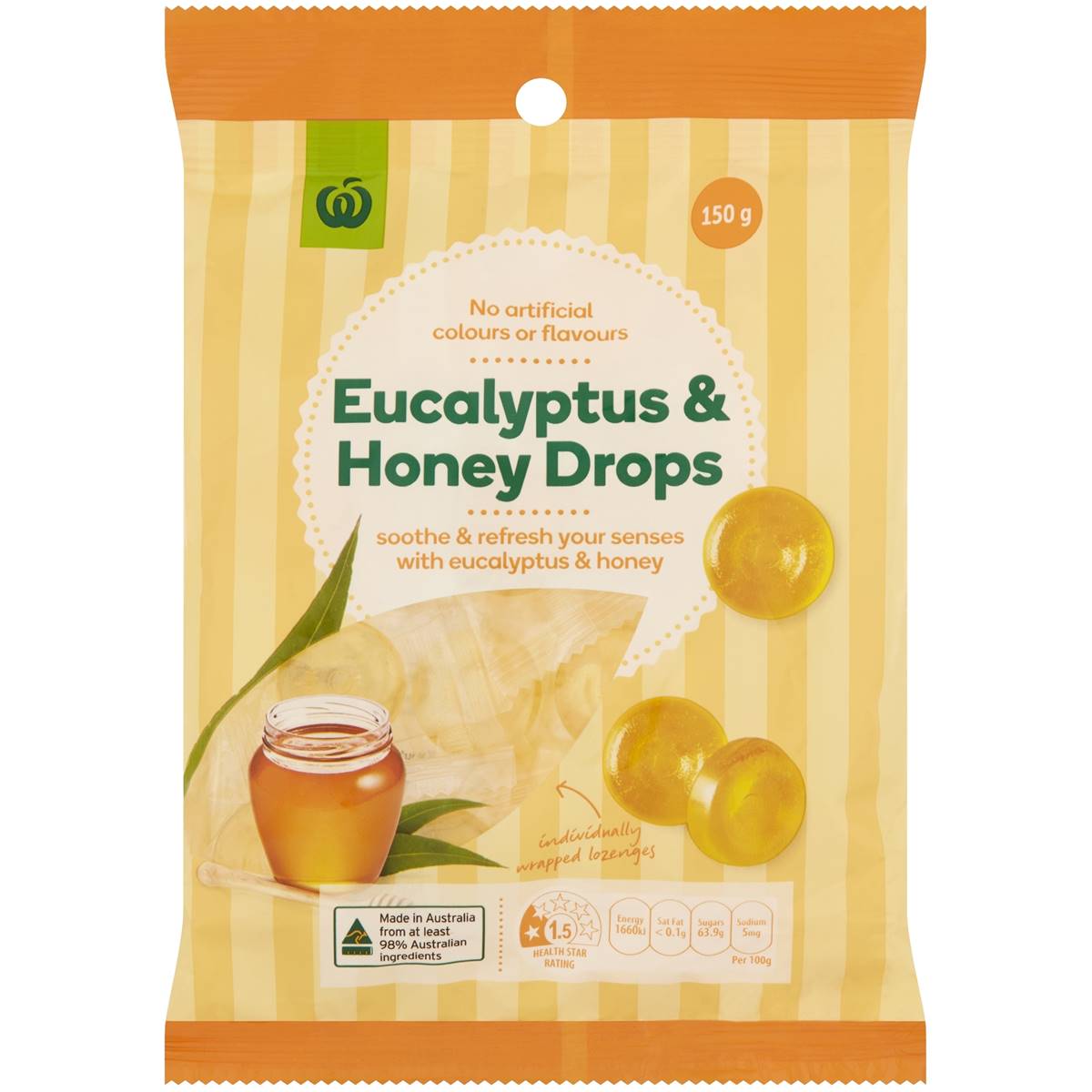Calories in Woolworths Eucalyptus & Honey Drops calcount