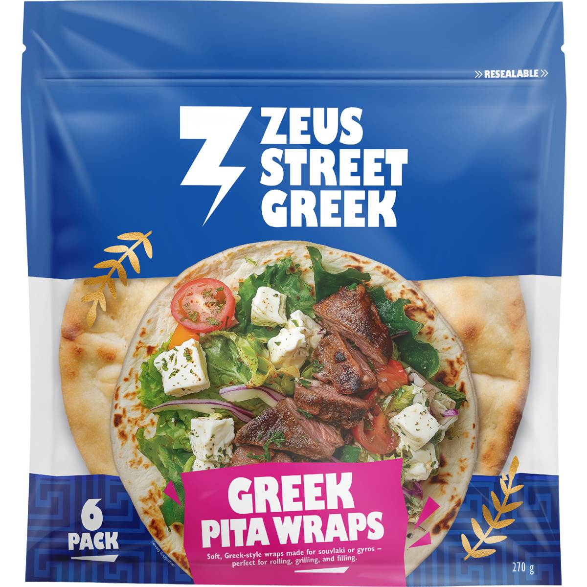 Zeus Street Greek Pita Wraps