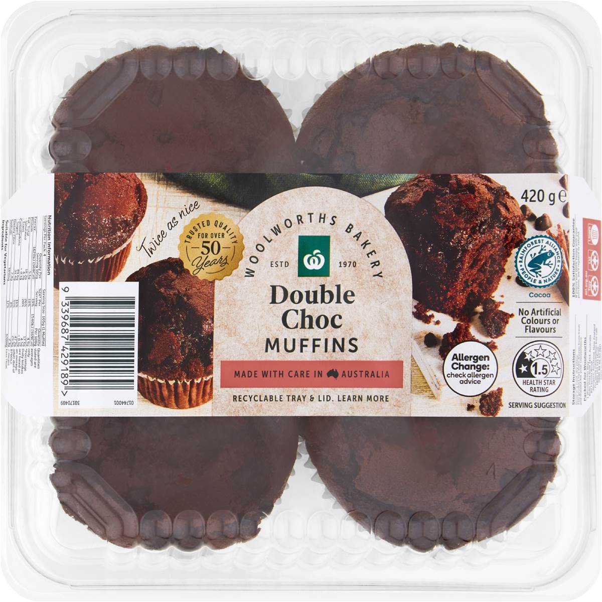 Woolworths Double Choc Chip Muffin