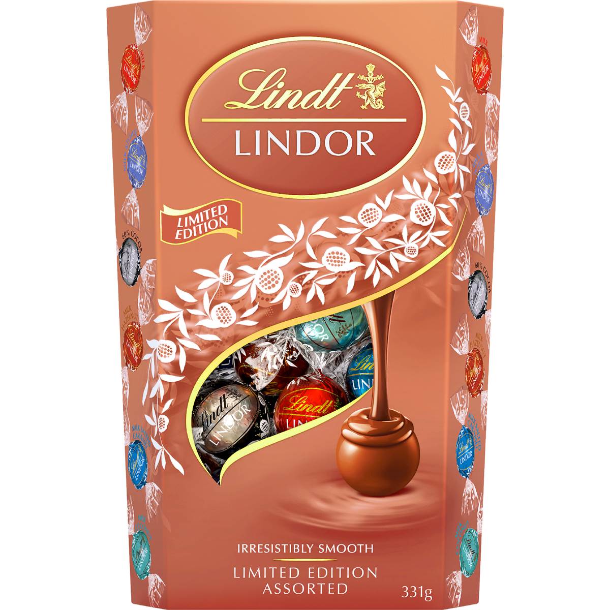 Lindt Lindor Assorted Chocolate Rose Gold Cornet 331g – Woolworths